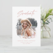 Faire-part de graduation de la typographie géométr (Debout devant)