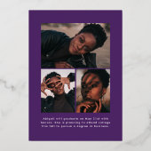 Faire-part de graduation de l'Arche à huile violet (Verso)