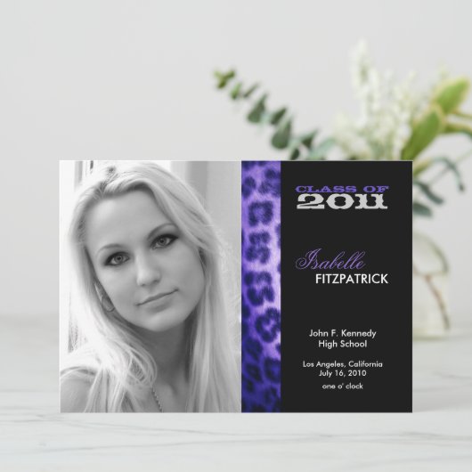 Faire-part de graduation de léopard Poster de anim (Debout devant)