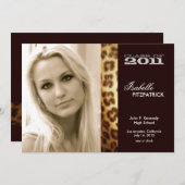 Faire-part de graduation de léopard Poster de anim (Devant / Derrière)