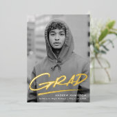 Faire-part de graduation de l'huile de graisse poi (Debout devant)