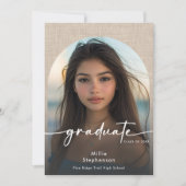Faire-part de graduation de lin minimal moderne (Devant)