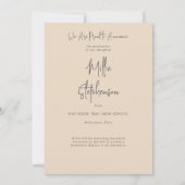 Faire-part de graduation de lin minimal moderne (Dos)