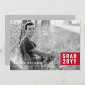 Faire-part de graduation de l'onglet rouge (Devant / Derrière)