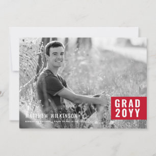 Faire-part de graduation de l'onglet rouge