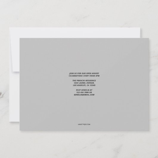 Faire-part de graduation de l'onglet rouge (Dos)