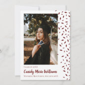 Faire-part de graduation de Maroon White Confetti (Devant)