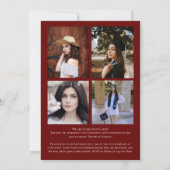 Faire-part de graduation de Maroon White Confetti (Dos)