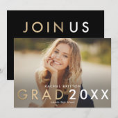 Faire-part de graduation de Mix moderne Invitation (Devant / Derrière)