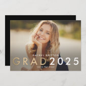 Faire-part de graduation de Mix moderne Invitation (Devant / Derrière)