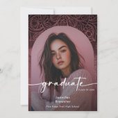 Faire-part de graduation de Modern Photo Pink Mand (Devant)
