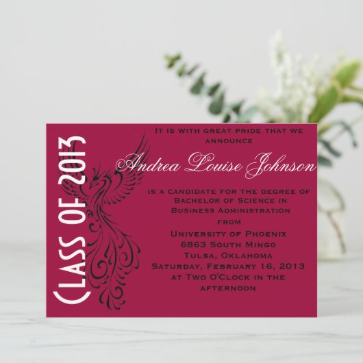 Faire-part de graduation de Phoenix (Debout devant)
