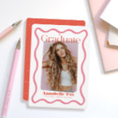 Faire-part de graduation de photo avec cadre rose