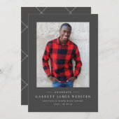 Faire-part de graduation de photo gris classique s (Devant / Derrière)