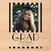 Faire-part de graduation de photo moderne et moder (Recto)