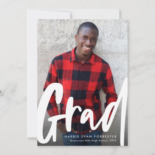 Faire-part de graduation de photo verticale de gra (Devant)