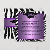 Faire-part de graduation de Purple Zebra (Devant / Derrière)