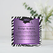 Faire-part de graduation de Purple Zebra (Debout devant)