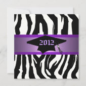 Faire-part de graduation de Purple Zebra (Dos)