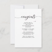 Faire-part de graduation de script classique avec  (Dos)