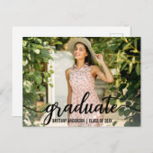 Faire-part de graduation de script moderne (Devant / Derrière)
