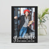 Faire-part de graduation de script moderne B (Debout devant)