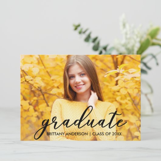 Faire-part de graduation de script moderne B (Debout devant)