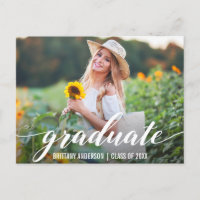 Faire-part de graduation de script moderne photo W
