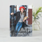 Faire-part de graduation de script moderne R (Debout devant)