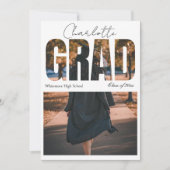 Faire-part de graduation de script photo élégant (Devant)