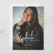 Faire-part de graduation de script photo moderne (Devant)