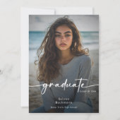 Faire-part de graduation de script photo moderne (Devant)