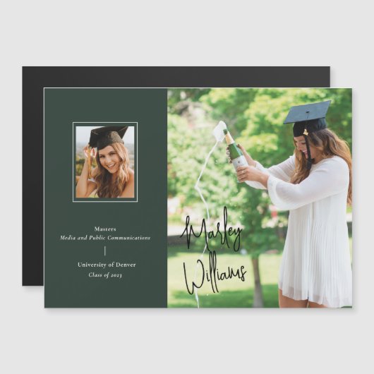 Faire-part de graduation de signature magnétiqueGr (Devant / Derrière)