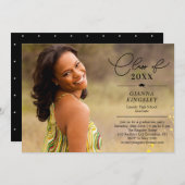 Faire-part de graduation de style éditorial (Devant / Derrière)