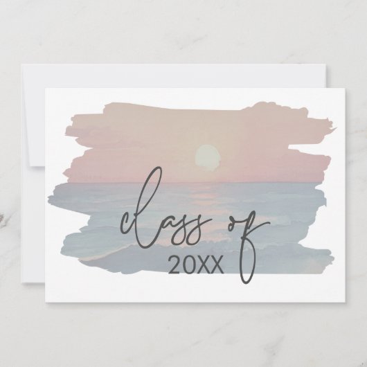 Faire-part de graduation de Sunset Beach Ocean mod (Devant)