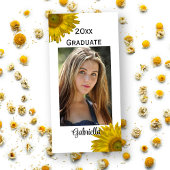 Faire-part de graduation de tournesol jaune