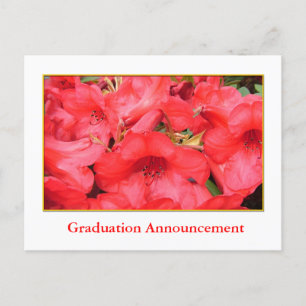 Faire-part de graduation des fleurs d'azalée rouge