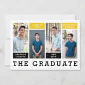 Faire-part de graduation des lignes modernes (Devant)