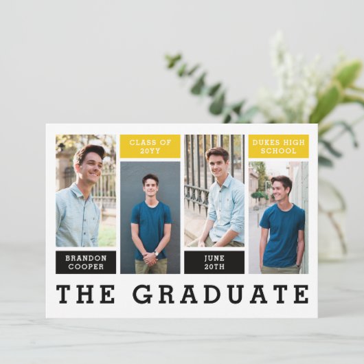 Faire-part de graduation des lignes modernes (Debout devant)