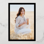 Faire-part de graduation des parents Black & Foil (Verso)