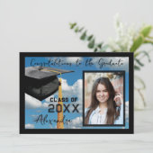 Faire-part de graduation du ciel bleu (Debout devant)