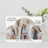 Faire-part de graduation du collage photo moderne (Debout devant)