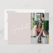 Faire-part de graduation du collage photo moderne (Devant / Derrière)
