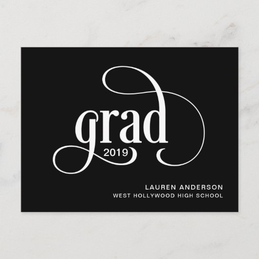 Faire-part de graduation du logo de grade simple (Devant)