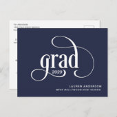 Faire-part de graduation du logo de grade simple (Devant / Derrière)