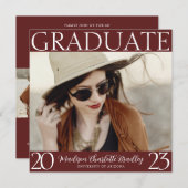 Faire-part de graduation du maron de Bourgogne mod (Devant / Derrière)