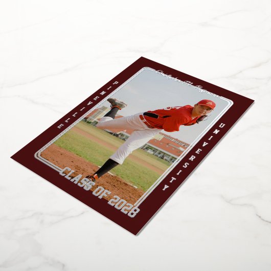 Faire-part de graduation du maroon de baseball (Rotation)