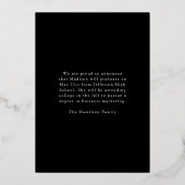 Faire-part de graduation du script Black and Gold  (Verso)