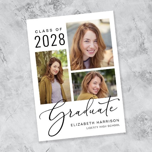 Faire-part de graduation du script de collage de p