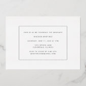 Faire-part de graduation du script de finition (Verso)